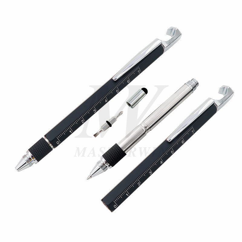 Многофункционална писалка за инструменти 6 в 1 със стилус / линийка / държач за мобилен телефон / отварящ се / отвертка BP19-003